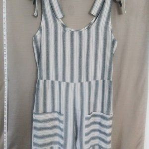 Indigo Rising black and white strips womans/teens one-piece sleeveless jumpsuit